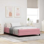 vidaXL Bäddfjäder med madrass Rosa 140 x 210 cm tyg