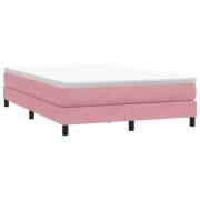vidaXL Ramsäng utan madrass rosa 160x210 cm sammet