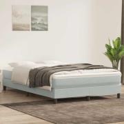 vidaXL Ramsäng med madrass ljusgrå 160x210 cm sammet