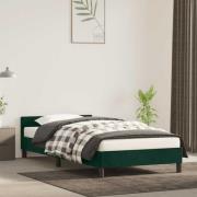 vidaXL Sängram utan madrass mörkgrön 90x190 cm sammet
