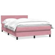 vidaXL Ramsäng med madrass rosa 140x210 cm sammet