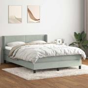 vidaXL Ramsäng med madrass ljusgrå 160x220 cm sammet