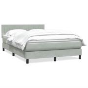 vidaXL Ramsäng med madrass ljusgrå 160x220 cm sammet