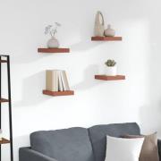 vidaXL Vägg hylla 4 pcs Röd 23 x 23,5 x 4 cm Konstruerat trä