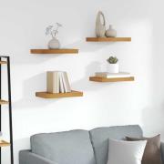 vidaXL Vägg hylla 4 pcs Brun 40 x 23,5 x 4 cm Konstruerat trä