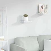 vidaXL Vägg hylla Vit marmor 23 x 23,5 x 4 cm Konstruerat trä