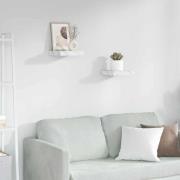 vidaXL Vägg hylla 2 pcs Vit marmor 23 x 23,5 x 4 cm Konstruerat trä