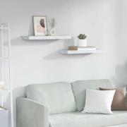 vidaXL Vägg hylla 2 pcs Vit marmor 60 x 23,5 x 4 cm Konstruerat trä