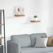 vidaXL Vägg hylla 2 pcs Beige 23 x 23,5 x 4 cm Konstruerat trä