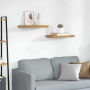 vidaXL Vägg hylla 2 pcs Beige 50 x 23 x 4 cm Konstruerat trä