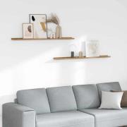 vidaXL Vägg hylla med hylla 2 pcs Brun 115 x 9 x 3 cm Konstruerat trä