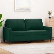 vidaXL Soffa 2-sits mörkgrön 140 cm sammet