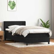vidaXL Ramsäng med madrass svart 80x220 cm sammet
