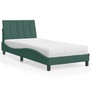 vidaXL Bed with Mattress "Hanko" Dark Green 80x200 cm Velvet