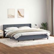 vidaXL Ramsäng med madrass mörkgrå 180x210 cm sammet