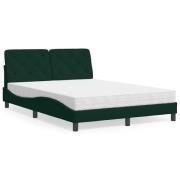 vidaXL Bed with Mattress Dark Green 120x200 cm Velvet