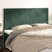 vidaXL Sänggavel mörkgrön 200x5x118/128 cm sammet