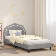 vidaXL Barnsängram med sänggavel Ljusgrå 80 x 200 cm Sammet