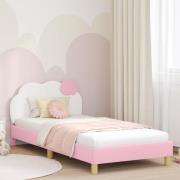 vidaXL Barnsängram med sänggavel med huvudgavel Rosa 80 x 200 cm PU