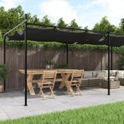 vidaXL Pergola med infällbart tak antracit 589x292x230 cm