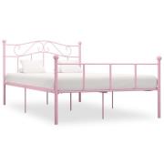 vidaXL Sängram utan madrass rosa metall 120x200 cm