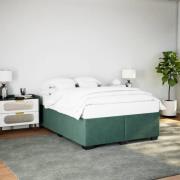vidaXL Sängram utan madrass mörkgrön 160x200 cm sammet