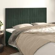 vidaXL Sänggavel mörkgrön 200x5x118/128 cm sammet