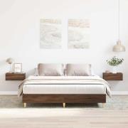 vidaXL Sängram utan madrass brun ek 140x200 cm konstruerat trä