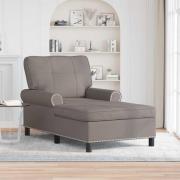 vidaXL Chaise Lounge med kudde Taupe 91 x 157 x 91 cm tyg