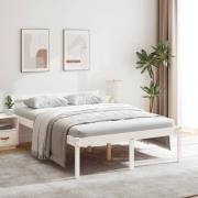 vidaXL Säng vit 135x190 cm massiv furu