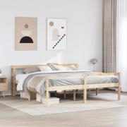 vidaXL Seniorsäng med sänggavel 200x200 cm massivt furu