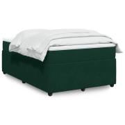 vidaXL Ramsäng med madrass mörkgrön 120x200 cm sammet