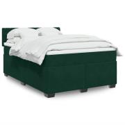 vidaXL Ramsäng med madrass mörkgrön 160x200 cm sammet