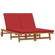 vidaXL Solstol Reclining Brun 63 x 199 x 85 cm Massivt Akaciaträ