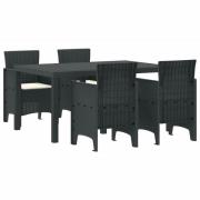 vidaXL Trädgårdsmöbelset 5 pcs Antracit Polt rotting
