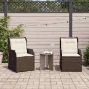 vidaXL Trädgårdsbänk 2 pcs Brun konstrotting