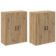 vidaXL Väggmonterat skåp 2 pcs Artisan Ek 69,5 x 34 x 90 cm