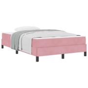 vidaXL Bäddfjäder med madrass Rosa 120 x 220 cm tyg