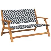 vidaXL Trädgårdsmöbler Svart och Vitt 122 x 78 x 73 cm