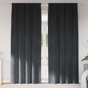 vidaXL Mörkläggningsgardiner 2 pcs Ljusgrå 140 x 225 cm Sammet