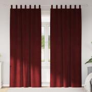 vidaXL Mörkläggningsgardiner 2 pcs Vinröd 140 x 245 cm Sammet