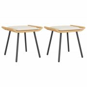 vidaXL Trädgårdsstol med kudde 2 pcs Brun 50 x 40 x 45 cm Polyester