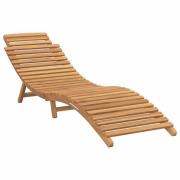 vidaXL Trädgård Sunlounger Brun 198 x 55 x 58,5 cm Massivt teakträ