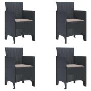 vidaXL Trädgård Stol 4 pcs Antracit 53 x 49 x 85 cm PP