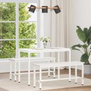 vidaXL Matbord Vit 110 x 55 x 75 cm Massiv furu