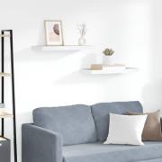 vidaXL Svävande vägghyllor 2 st ek och vit 60x23,5x3,8 cm MDF