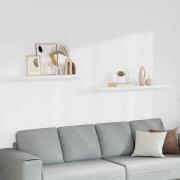 vidaXL Svävande vägghyllor 2 st vit 120x23,5x3,8 cm MDF