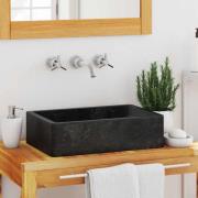 vidaXL Handfat 45x30x12 cm marmor svart högglans