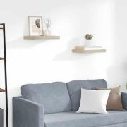 vidaXL Svävande vägghyllor 2 st ek 40x23x3,8 cm MDF