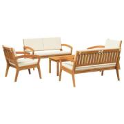 vidaXL Bistroset med kudde 5 pcs Brun Polyester
